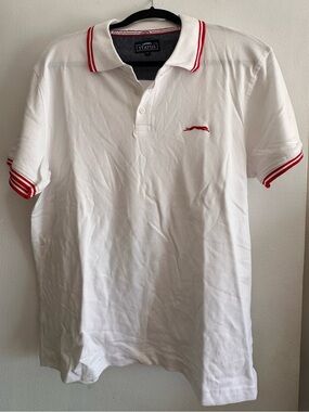 Status Men's White Polo with Red Trim